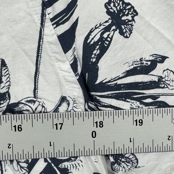 Boohoo Man Huncho White Blue Floral Print Casual Summer Button-up T-Shirt Men XL - Picture 5 of 6